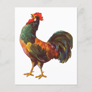 Volantes del Personalizado de arte Retro Rooster