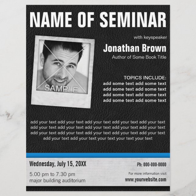 Volantes del Seminario de Fotos de Cuero (Frente)