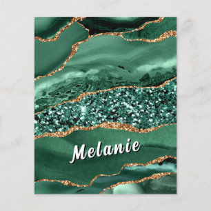 Volantes personalizados de nombre glitter verde es