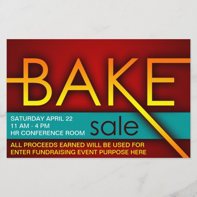 volantes tipográficos de venta de pasteles (Atrás)