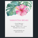 Volantes Tropical Floral Grand Opening<br><div class="desc">Anuncie su gran reapertura o somos un evento abierto con estilo con estos elegantes folletos! Con hermosas flores de hibisco rosa de color agua y exuberantes hojas de palma de monstera, estos folletos son perfectos para un spa, salón de belleza o cualquier negocio que desee dar una primera impresión. Personalizar...</div>