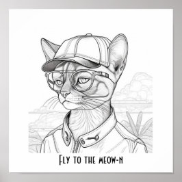 Volar al arte del gato abisano de meow-n