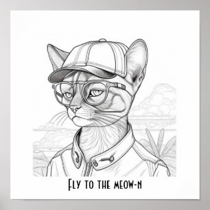 Volar al arte del gato abisano de meow-n