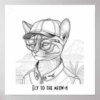 Volar al arte del gato abisano de meow-n