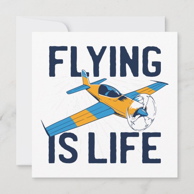 Volar es vida Aviación Piloto Tarjeta de Saludo (Anverso)