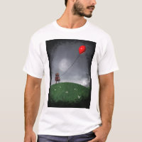 Volar la camiseta de tu pequeño globo rojo
