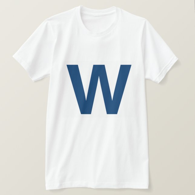 Volar la W, camiseta de los hombres de béisbol de  (Anverso del diseño)