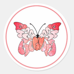 Volar para ser feliz Pegatina redondo rosa de mari