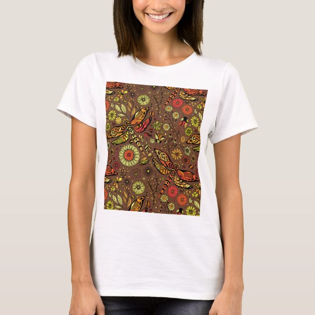 Volar, volar libélula camiseta (Anverso)