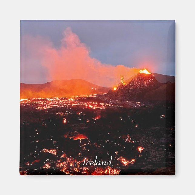 Volcán de Islandia - imán (Frente)