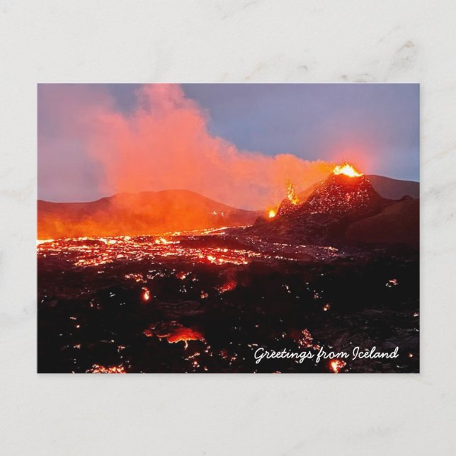 volcán de Islandia - Tarjeta postal (Anverso)