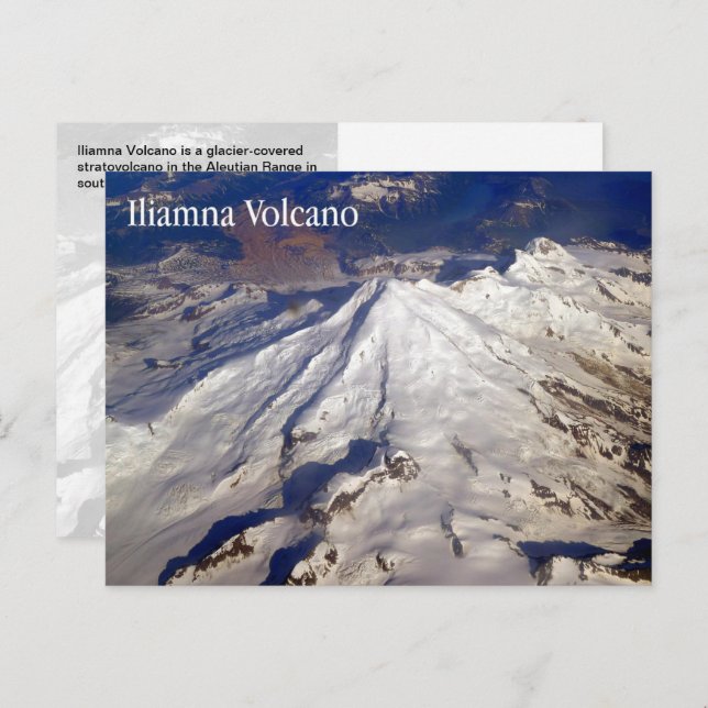 Volcán Iliamna, Sierra Aleutiana, AK - postal (Anverso / Reverso)