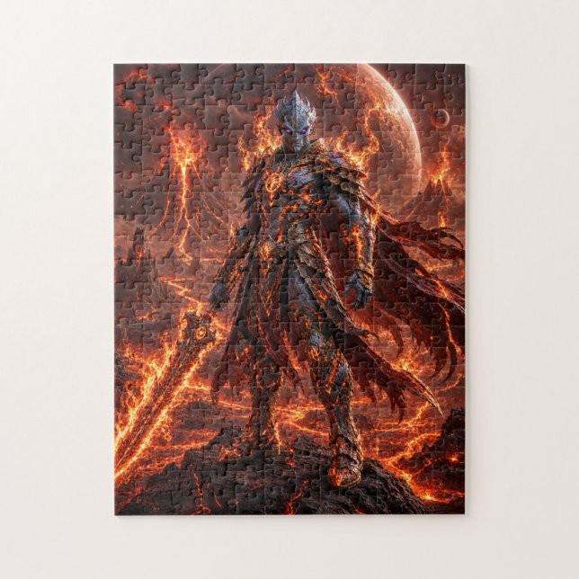 Volcanic Planet Alien Warrior Puzzle (Vertical)