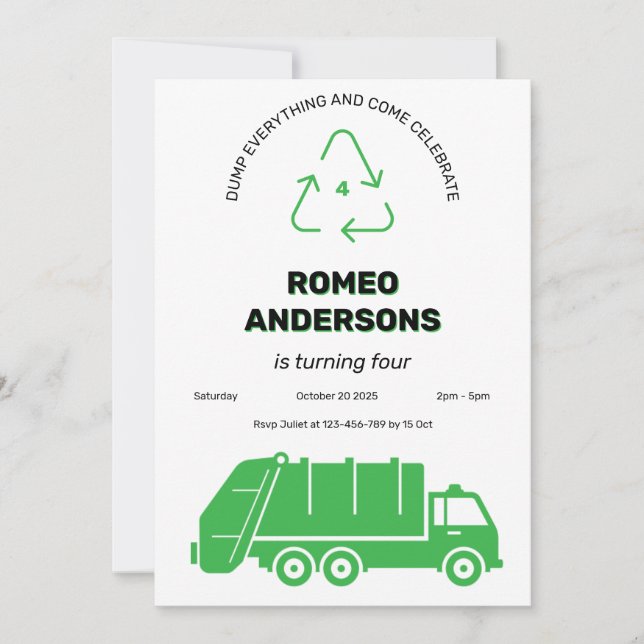 Volcar todo invitación de cumpleaños (Anverso)