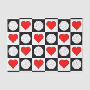 Voleibol Corazones Amor Regalo Envolver Papel Teji