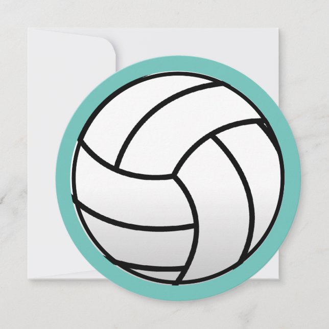 Voleibol de playa redondo Invitaciones a la fiesta (Anverso)