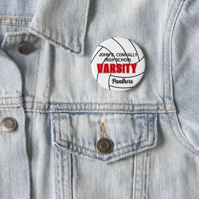Voleibol de Varsity Rojo Botón de Espíritu Persona (In situ)