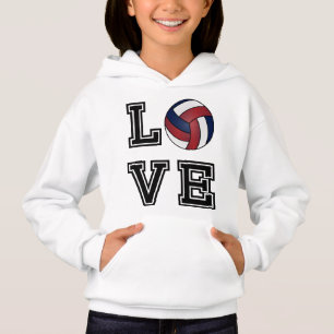 Voleibol del amor - rojo oscuro, blanco y azul