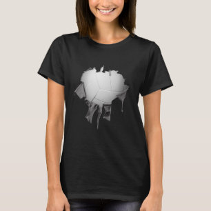 Voleibol desgarrado Camiseta oscura