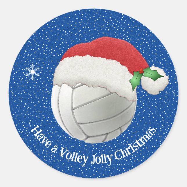 Voleibol en un Pegatina de diseño de Santa Hat (Anverso)