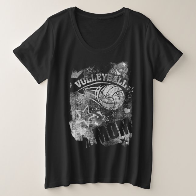 Voleibol Mamá, Voleibol Negro Grunge (Anverso del diseño)