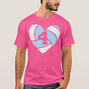 Voleibol número 4 Jersey Funny Volleyball Heart