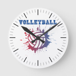 Voleibol Tema 20.3 cm Reloj redondo de pared acríl