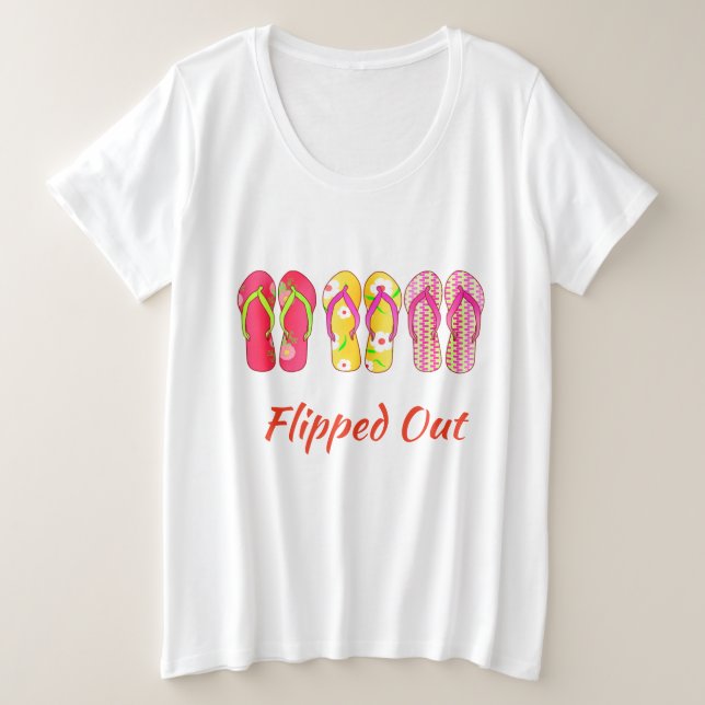 Volteado Flip Flop Womens Sum Plus Size t-Shirt (Anverso del diseño)
