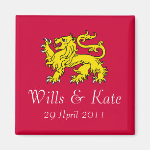Voluntades e imán real de la boda de Kate (rojo)