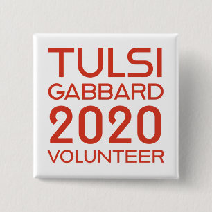 Voluntario Tulsi Gabbard 2 pulgadas Botón Cuadrad