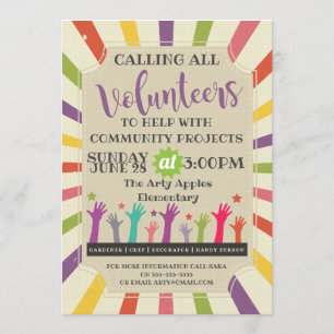 voluntarios requeridos, carnaval de invitación cos