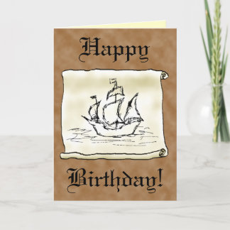 ¡Voluta de Galleon del barco pirata! Tarjeta de
