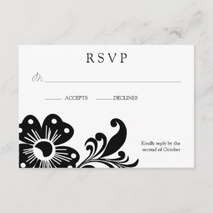 Voluta RSVP de la flor con el sobre