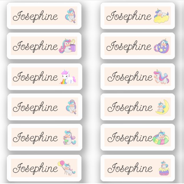 Volver a la escuela con pegatinas de nombres de un (Anverso)