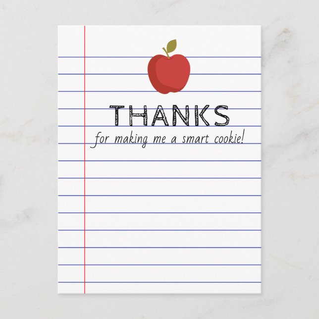 Volver a la escuela con tarjeta de cookie intelige (Anverso)