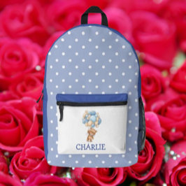 Volver a la escuela Tema del oso niño Mochila impr