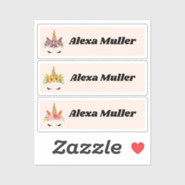 Volver a la escuela tres pegatinas de nombres de u