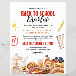Volver a la flyer de desayuno escolar, Conoce a lo