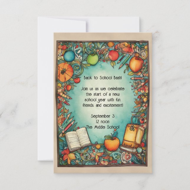 Volver a la invitación a fiesta escolar (Anverso)