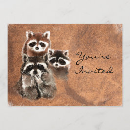 Volver a la naturaleza Raccoons Invitación a cumpl