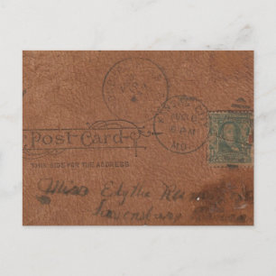 Volver a la postal antigua de cuero