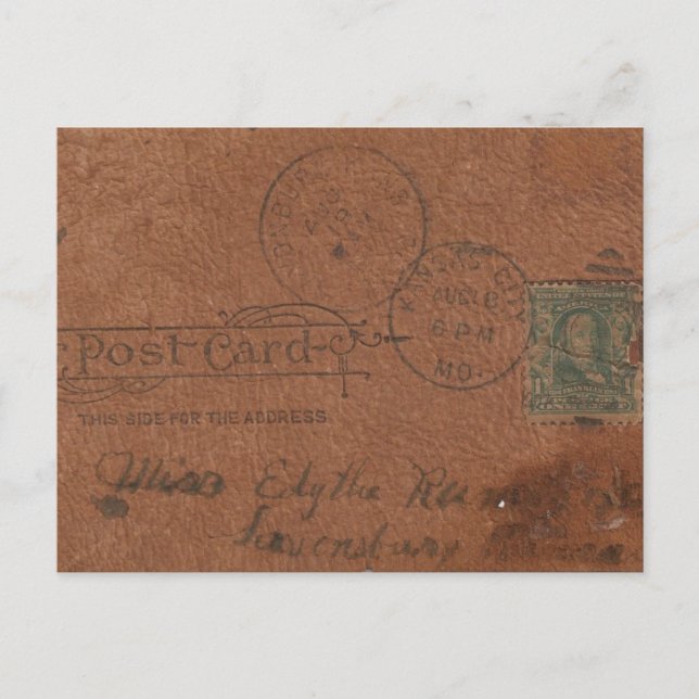 Volver a la postal antigua de cuero (Anverso)