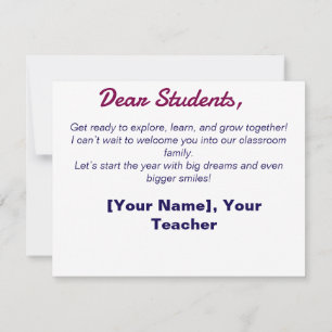 Volver a la tarjeta plana escolar - Dejar que empi