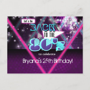 VOLVER A LOS 80'S Tarjeta de Invitación para Fiest