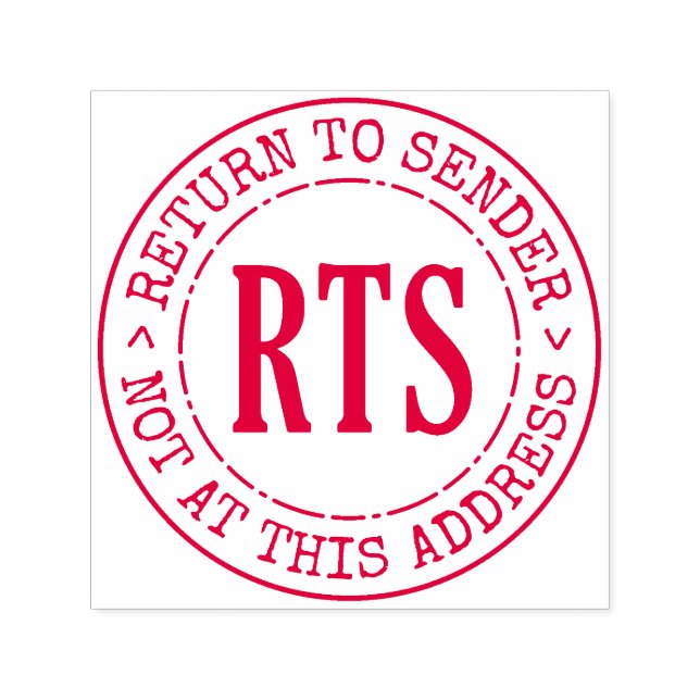 Volver al sello de goma RTS del remitente Sello re (Diseño)