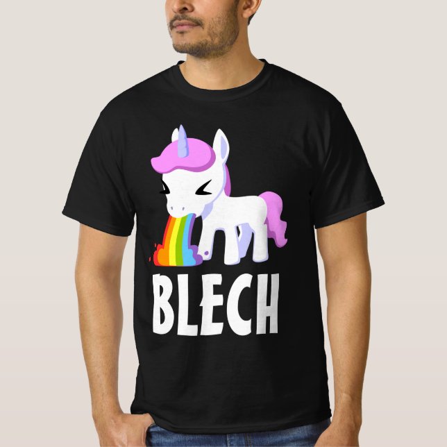 VÓMIT DE RAINBOW UNICORN Camisetas oscuras (Anverso)