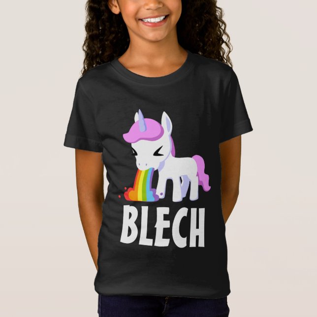 VÓMITO DE RAINBOW UNICORN NIÑOS CON Camiseta (Anverso)