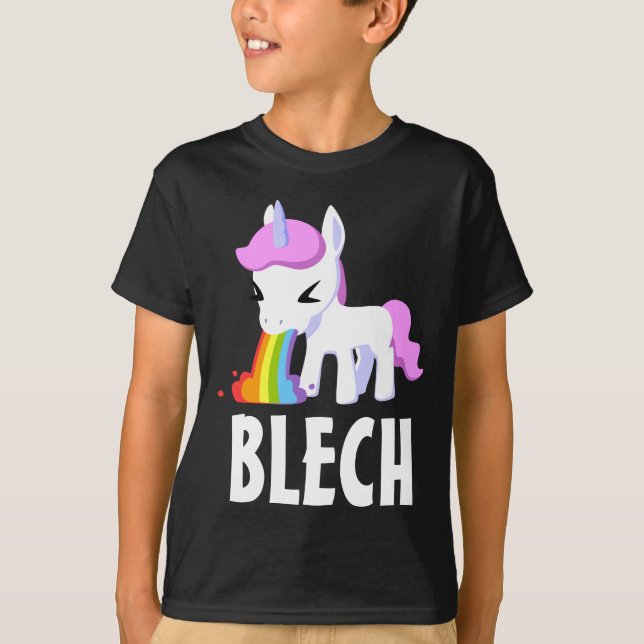VÓMITO DE RAINBOW UNICORN NIÑOS CON Camiseta (Anverso)