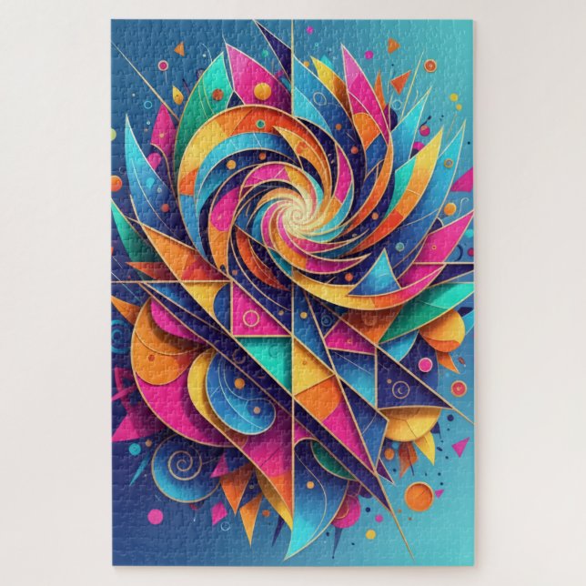 Vortex del rompecabezas del resumen del color -Ext (Vertical)