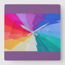 vórtice multicolor en el reloj de pared cuadrado